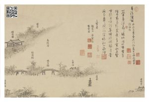 （元）吴镇《嘉禾八景》之春波烟雨